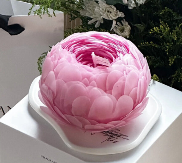 One-of-a-Kind Handmade Natural & Eco-Friendly Beeswax Peony Candles - Customize Yours Today