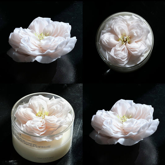 Plant Art Handmade Production Supports Customization Flower Shape Candles with Glass Holder