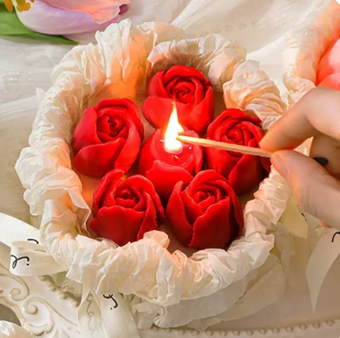 Natural Soy Wax Tulip Bouquet Candle