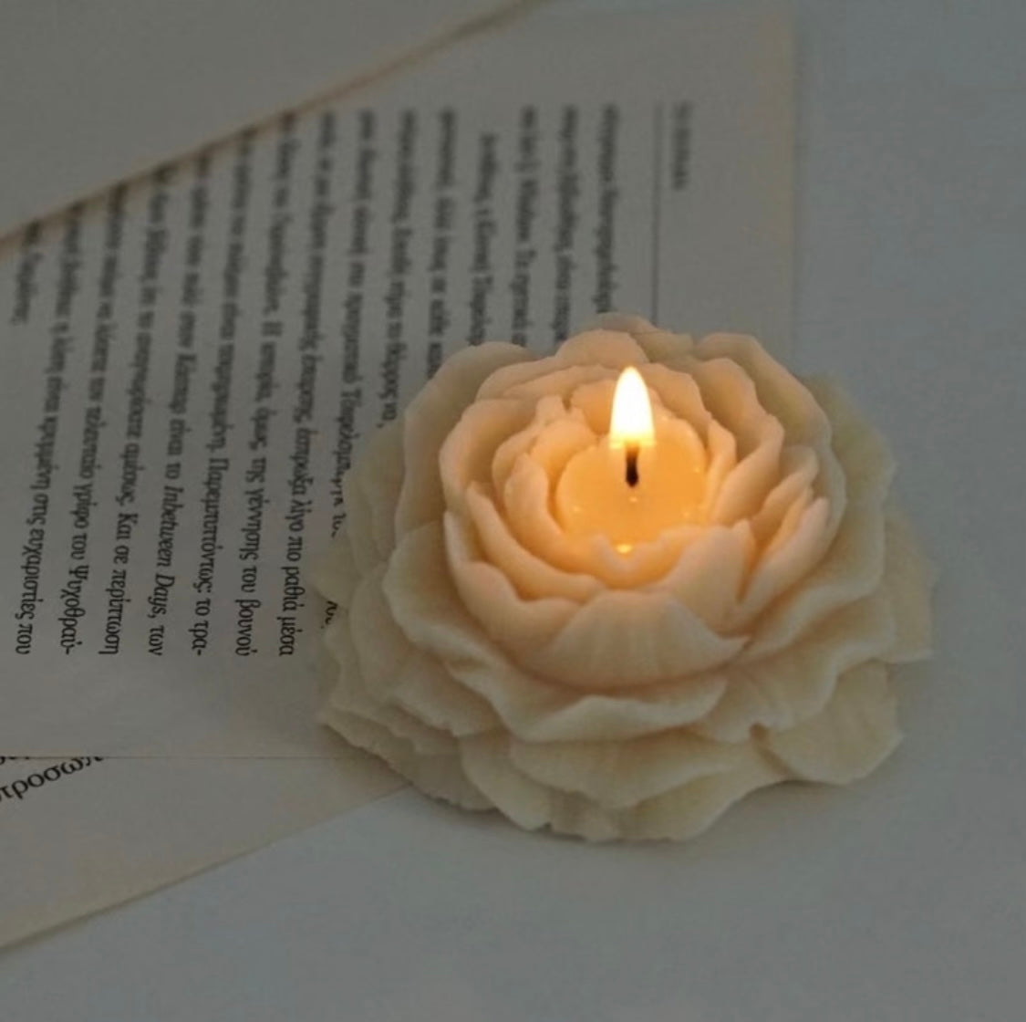 Handmade Peony Flower Shape Candles Aromatic Pastel Aesthetic Candle