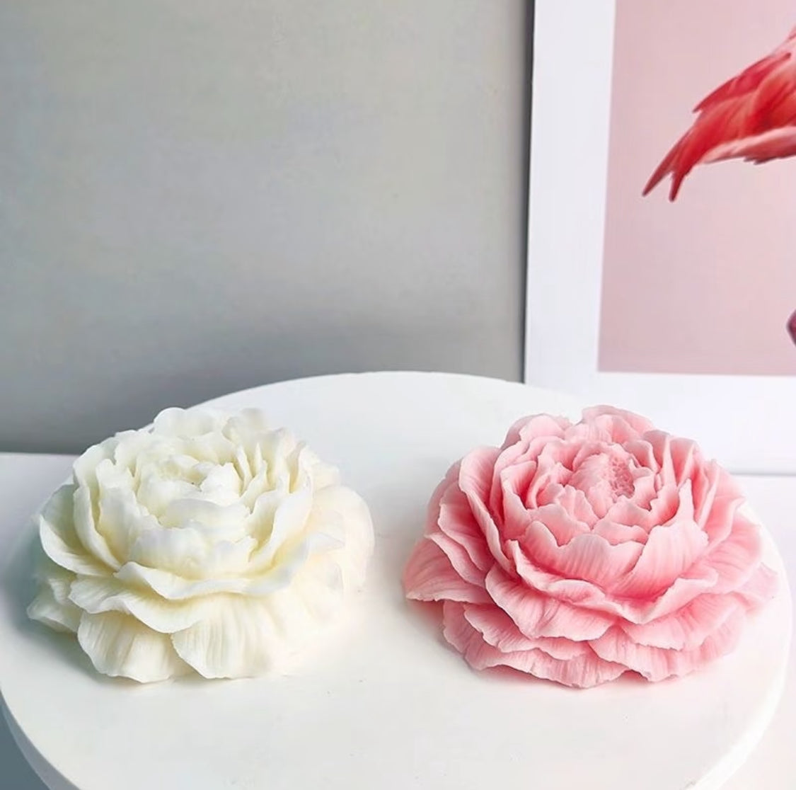 Peony Silicone Mold - DIY Tool for Handmade Candles, Aromatherapy Plaster, Chocolate, and Fondant