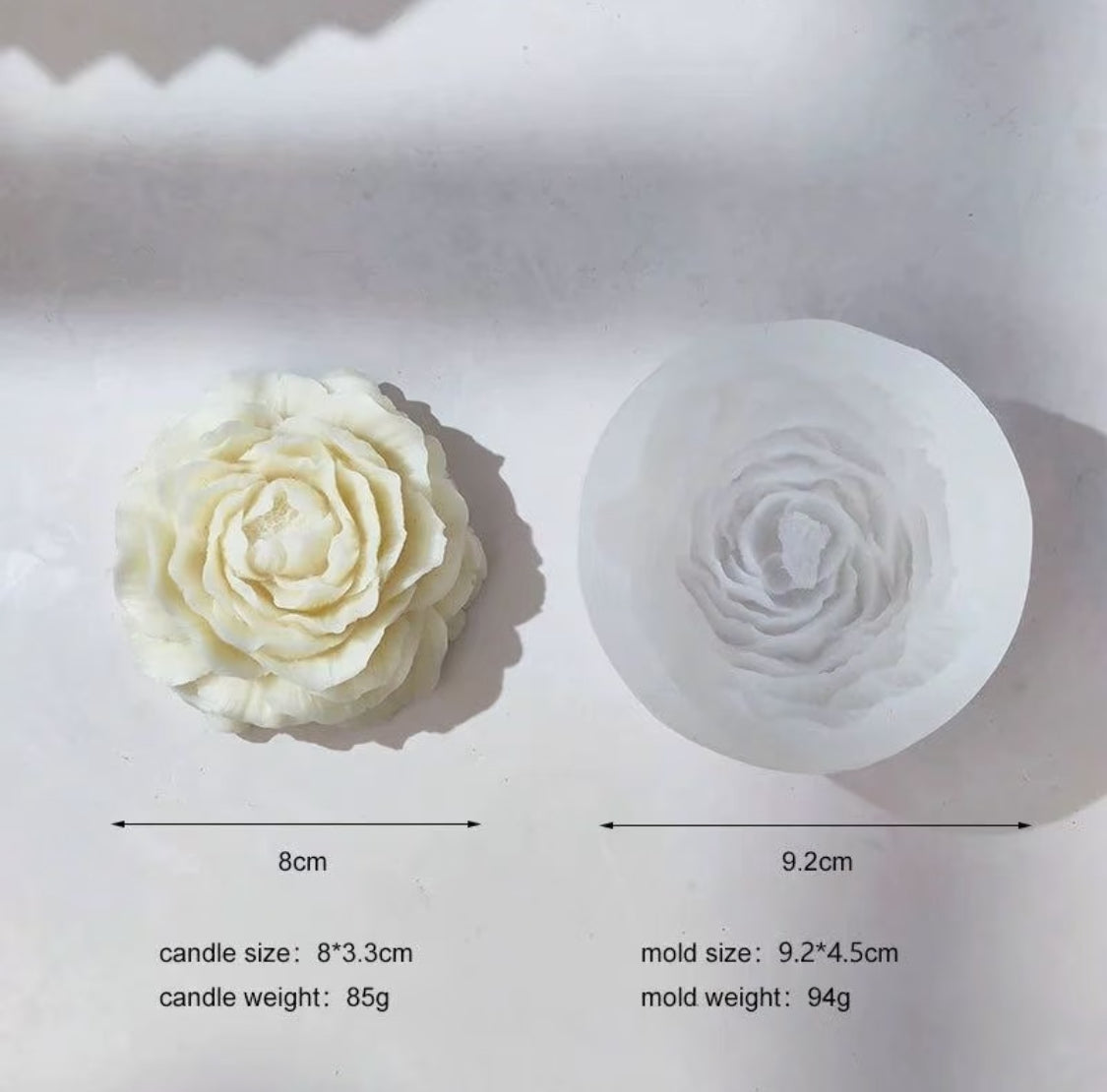 Peony Silicone Mold - DIY Tool for Handmade Candles, Aromatherapy Plaster, Chocolate, and Fondant