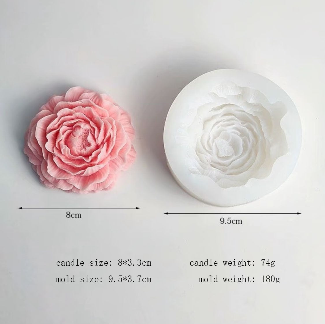 Peony Silicone Mold - DIY Tool for Handmade Candles, Aromatherapy Plaster, Chocolate, and Fondant