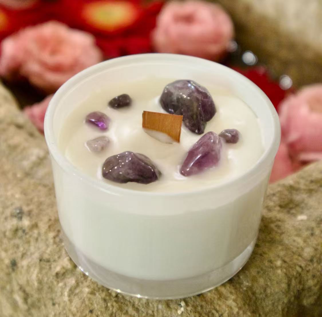 Crystal Healing Candles – Rose Quartz, Amethyst, Citrine & More | Natural Soy Wax Candles for Relaxation, Meditation & Energy Balance